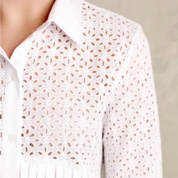 HD in Paris White Eyelet Button Down Shirt - Picture 4 of 6